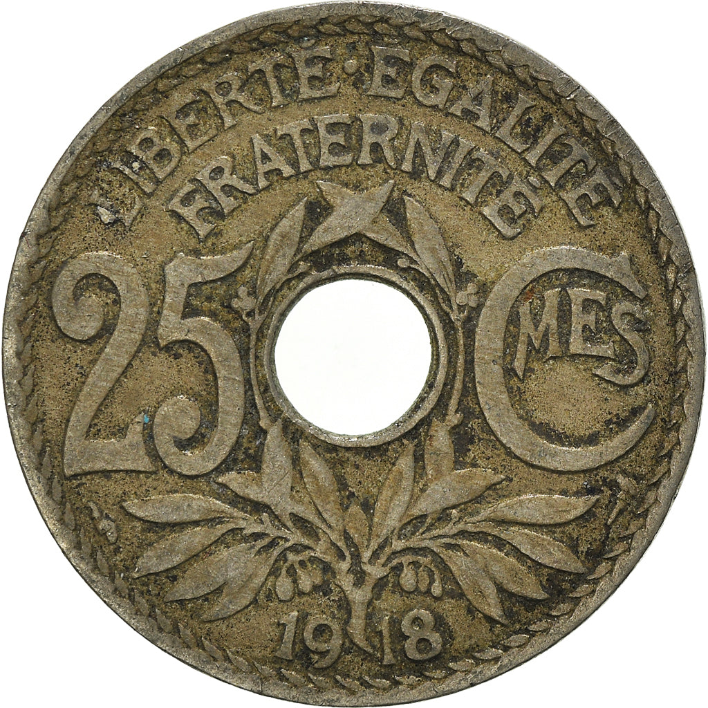 Moneta, Francja, 25 Centimes, 1918