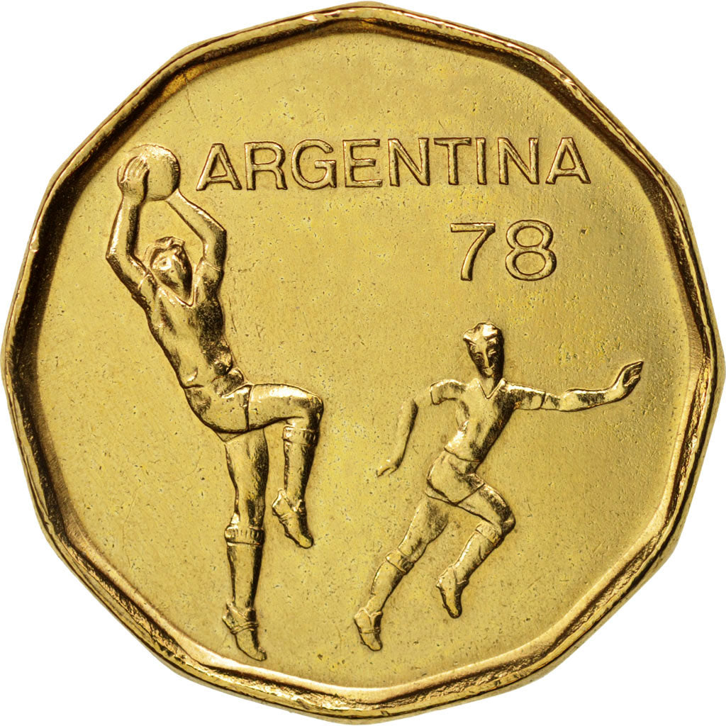 Argentina, 20 Pesos, 1977, AU(55-58), Aluminum-Bronze, KM:75