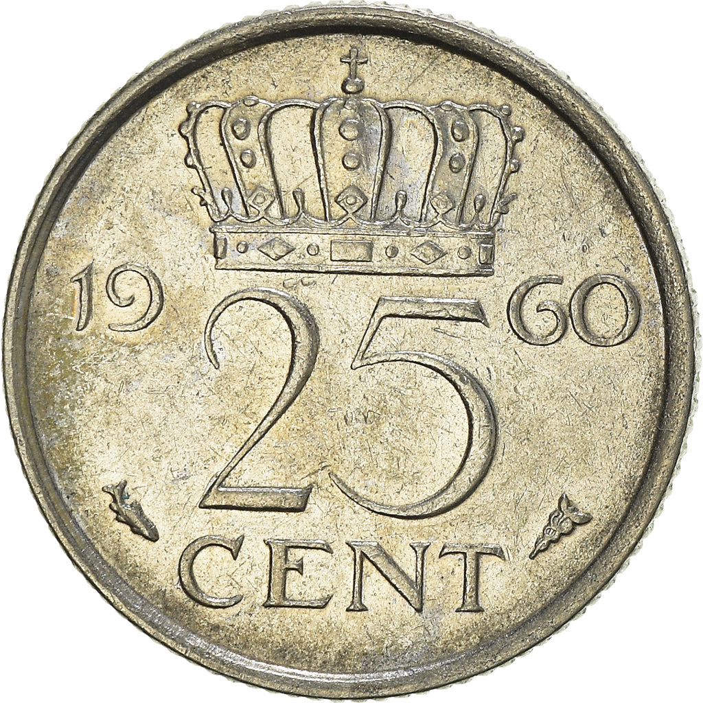 Münze, Niederlande, 25 Cents, 1960