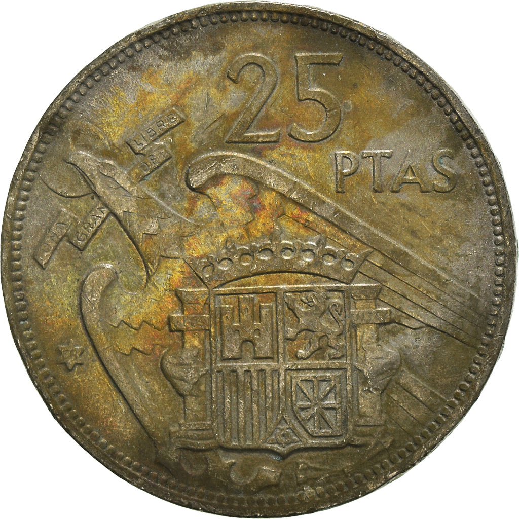 Moneta, Spagna, 25 Pesetas, undated (1957)