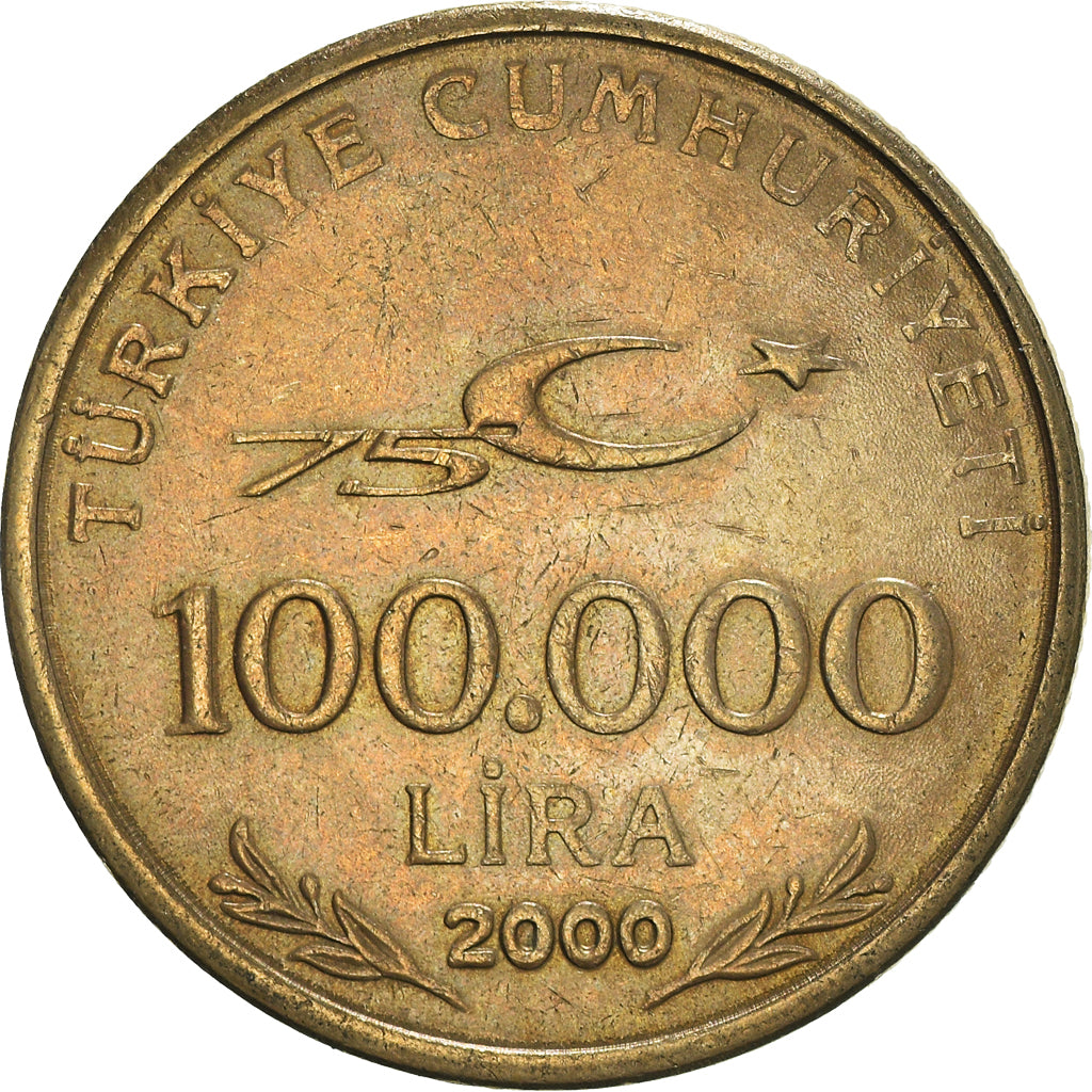 Munten, Turkije, 100000 Lira, 100 Bin Lira, 2000