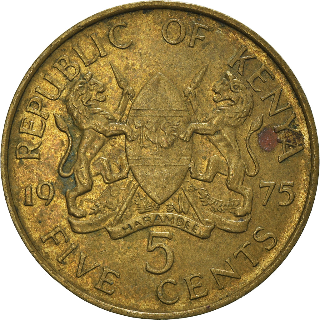 Moeda, Quénia, 5 Cents, 1975