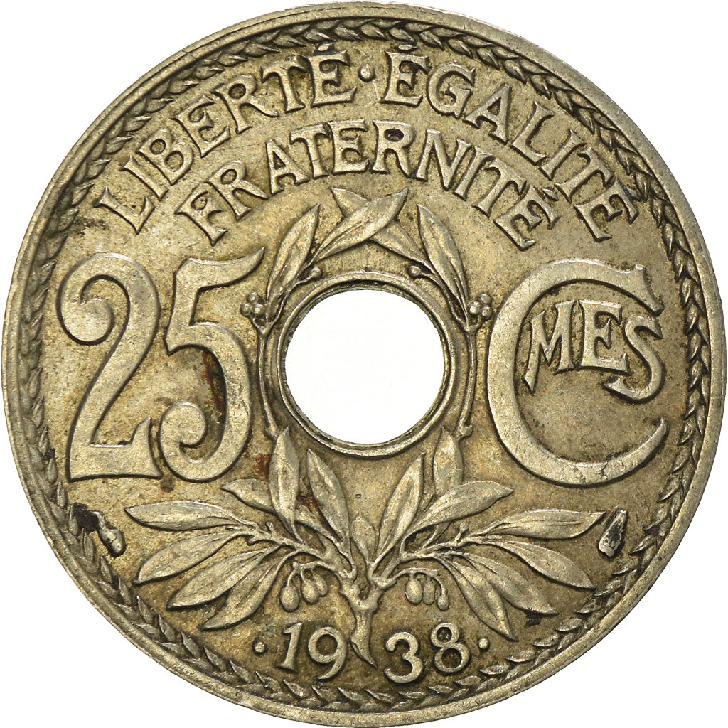Moneta, Francia, 25 Centimes, 1938