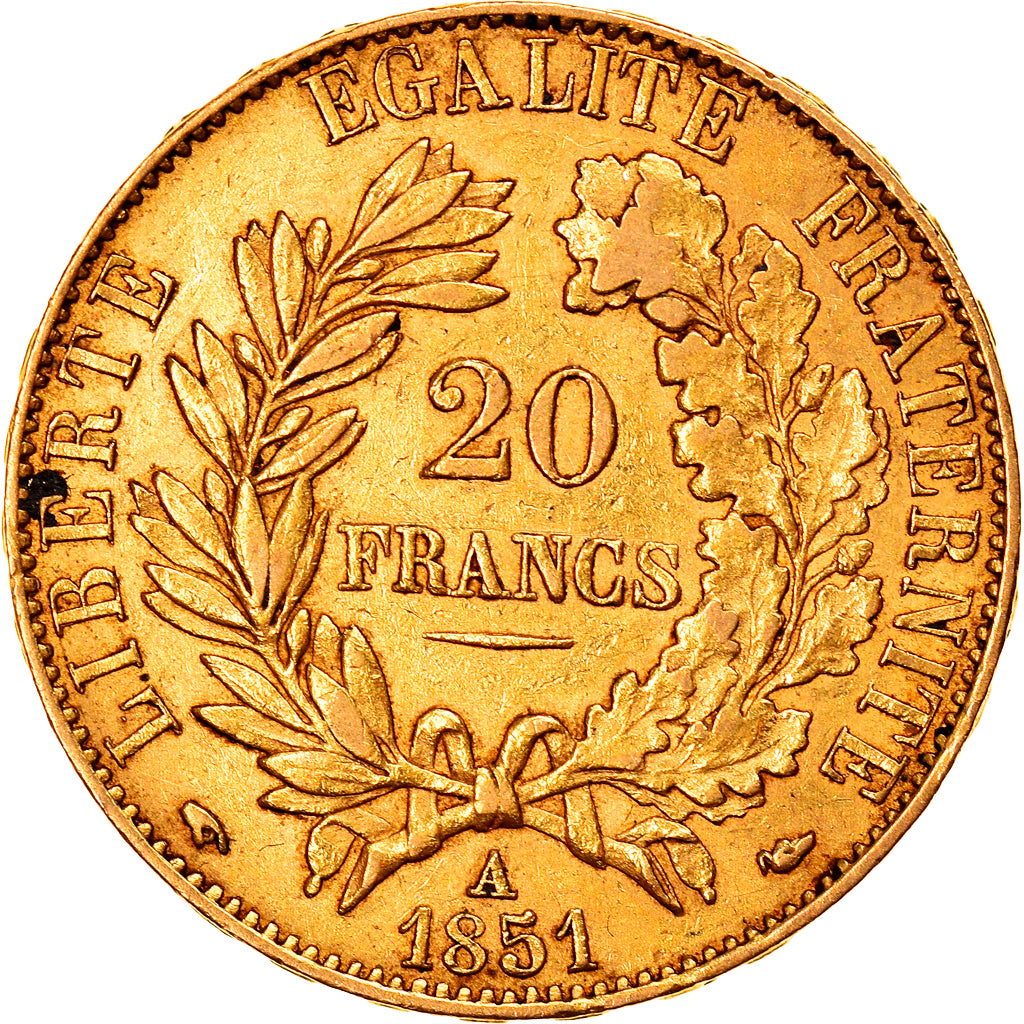 Münze, Frankreich, Cérès, 20 Francs, 1851, Paris, SS+, Gold, KM:762