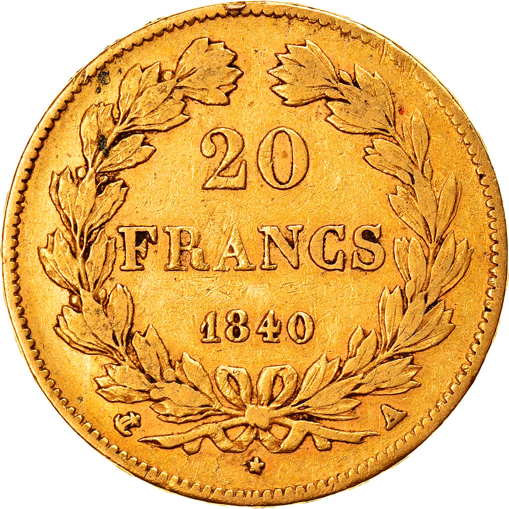 Munten, Frankrijk, Louis-Philippe, 20 Francs, 1840, Paris, FR+, Goud, KM:750.1