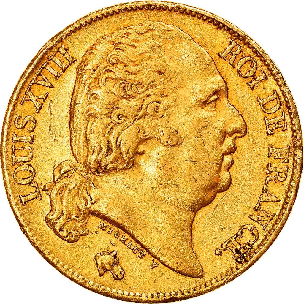 Coin, France, Louis XVIII, Louis XVIII, 20 Francs, 1821, Paris, EF(40-45), Gold
