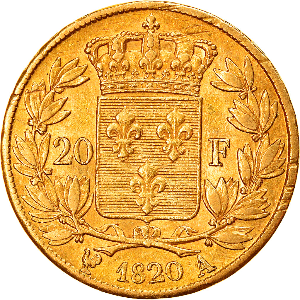 Moneta, Francia, Louis XVIII, Louis XVIII, 20 Francs, 1820, Paris, BB, Oro