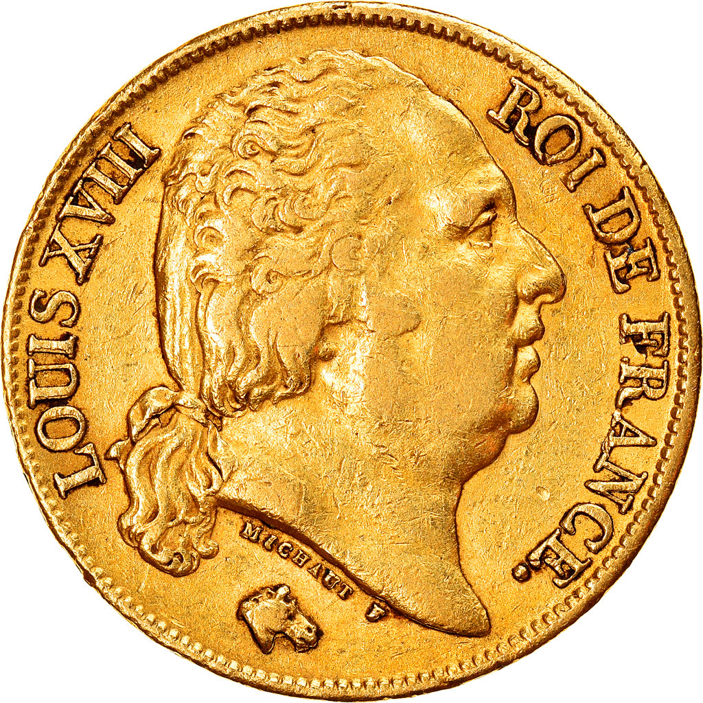Moneta, Francia, Louis XVIII, Louis XVIII, 20 Francs, 1818, Paris, BB, Oro