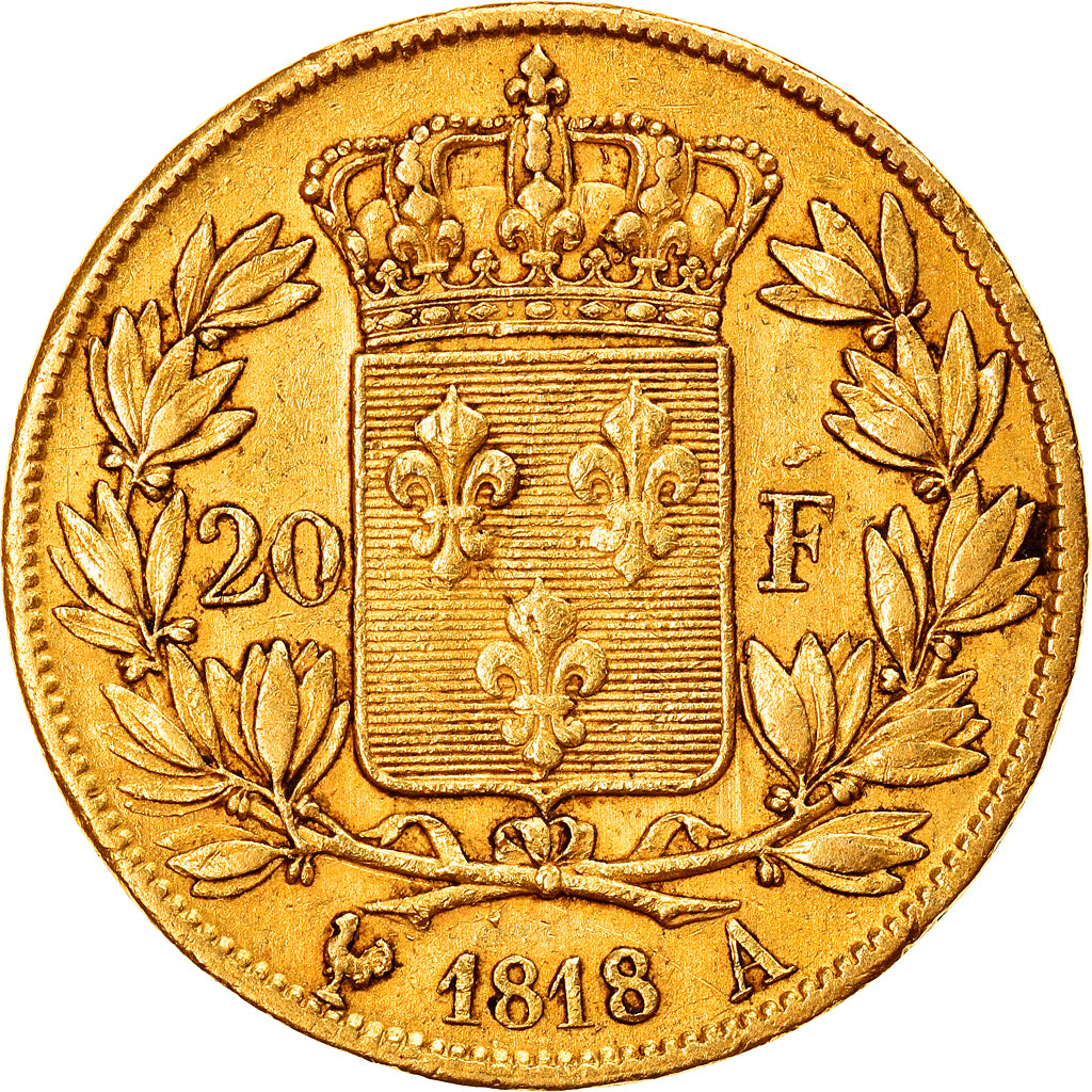 Moneta, Francia, Louis XVIII, Louis XVIII, 20 Francs, 1818, Paris, BB, Oro