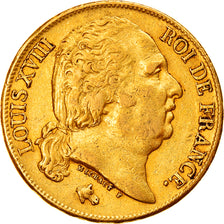 Coin, France, Louis XVIII, Louis XVIII, 20 Francs, 1818, Paris, EF(40-45), Gold