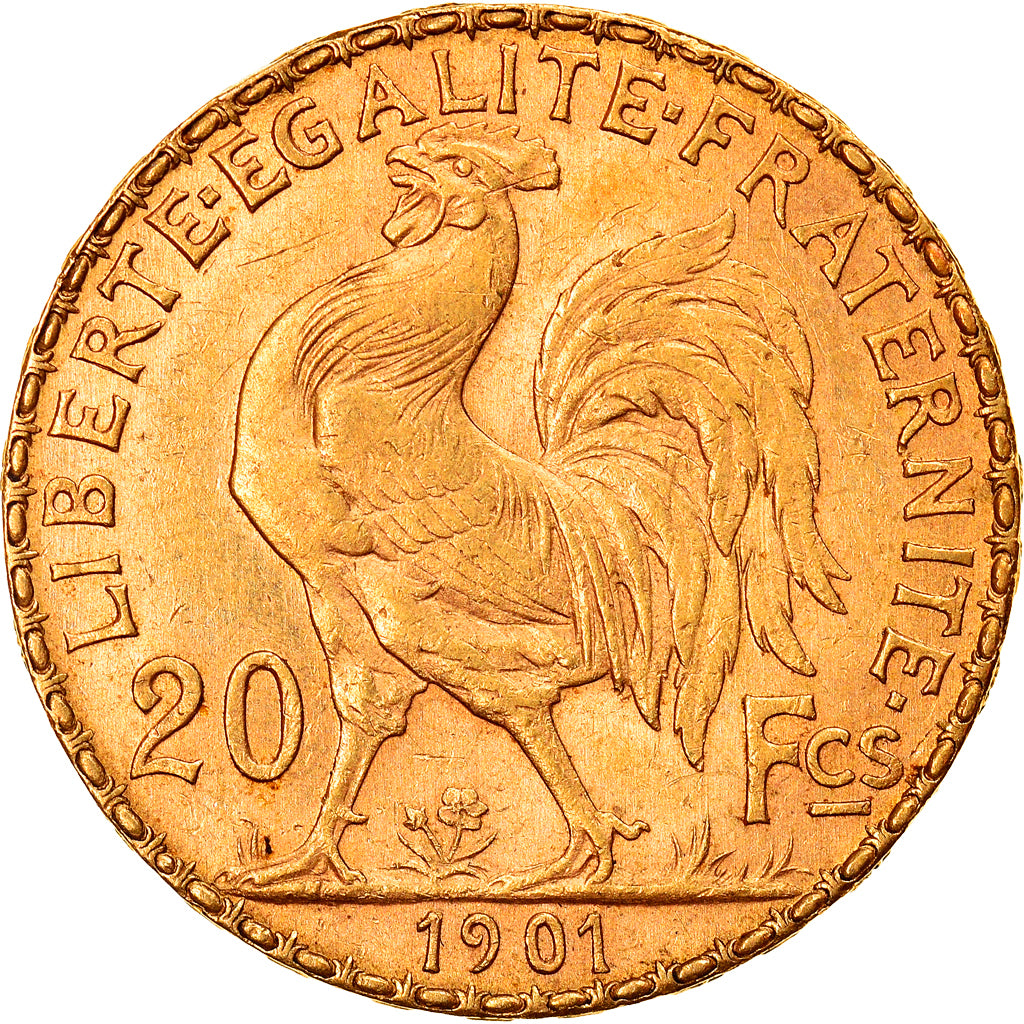 Moneda, Francia, Marianne, 20 Francs, 1901, Paris, EBC, Oro, KM:847
