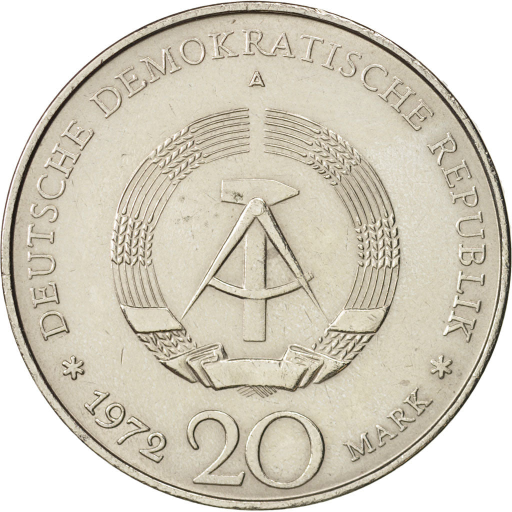 GERMAN-DEMOCRATIC REPUBLIC, 20 Mark, 1972, Berlin, AU(55-58), KM:42