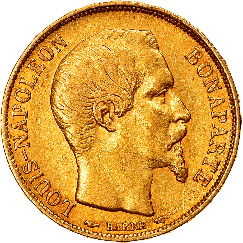 Moneda, Francia, Napoleon III, Napoléon III, 20 Francs, 1852, Paris, MBC, Oro