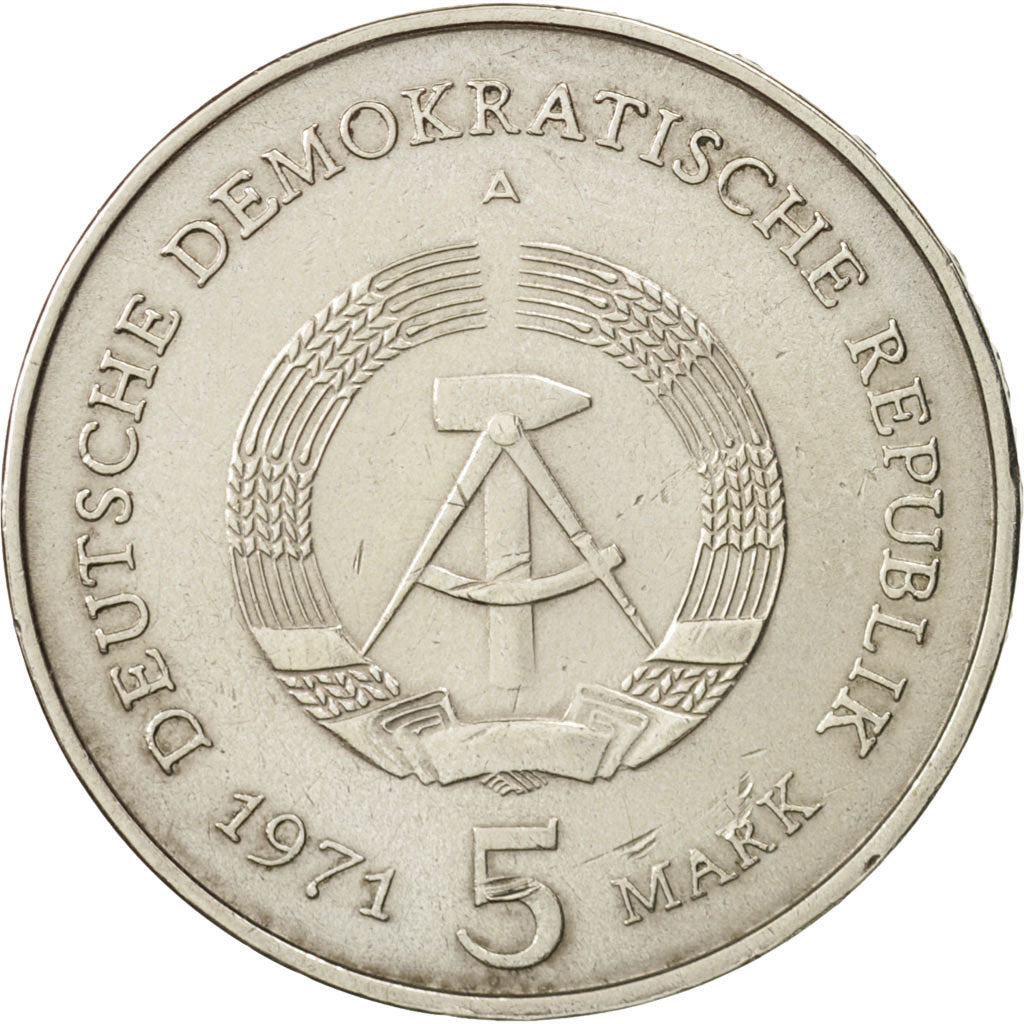 GERMAN-DEMOCRATIC REPUBLIC, 5 Mark, 1971, Berlin, AU(50-53), KM:29