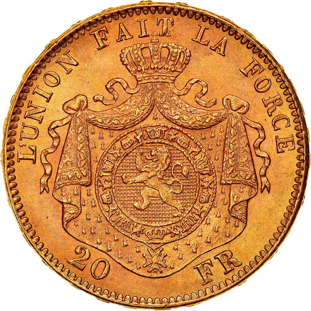 Münze, Belgien, Leopold II, 20 Francs, 20 Frank, 1875, VZ, Gold, KM:37