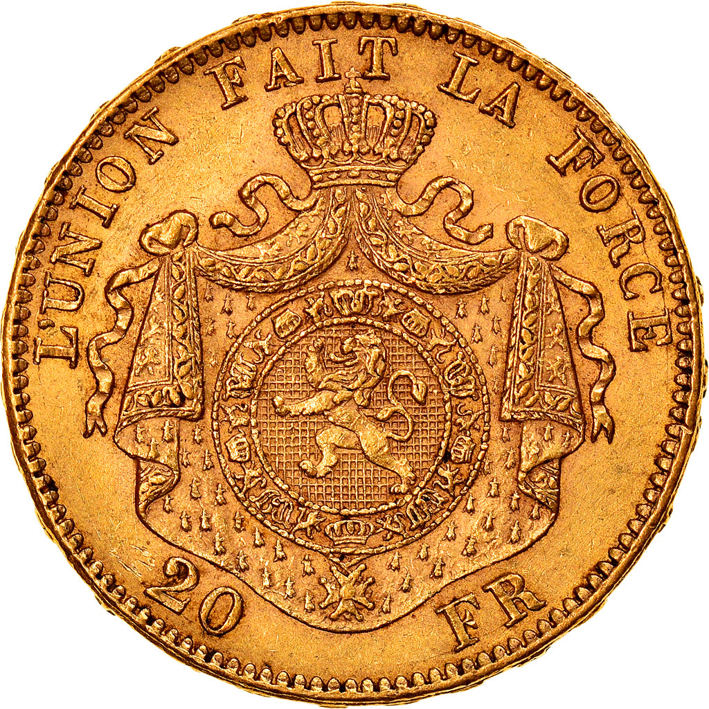 Coin, Belgium, Leopold II, 20 Francs, 20 Frank, 1875, AU(50-53), Gold, KM:37
