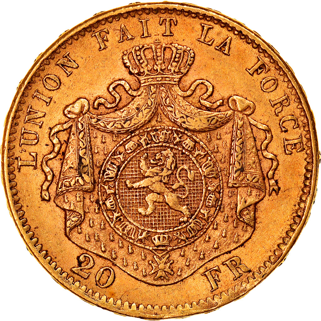 Coin, Belgium, Leopold II, 20 Francs, 20 Frank, 1874, EF(40-45), Gold, KM:37