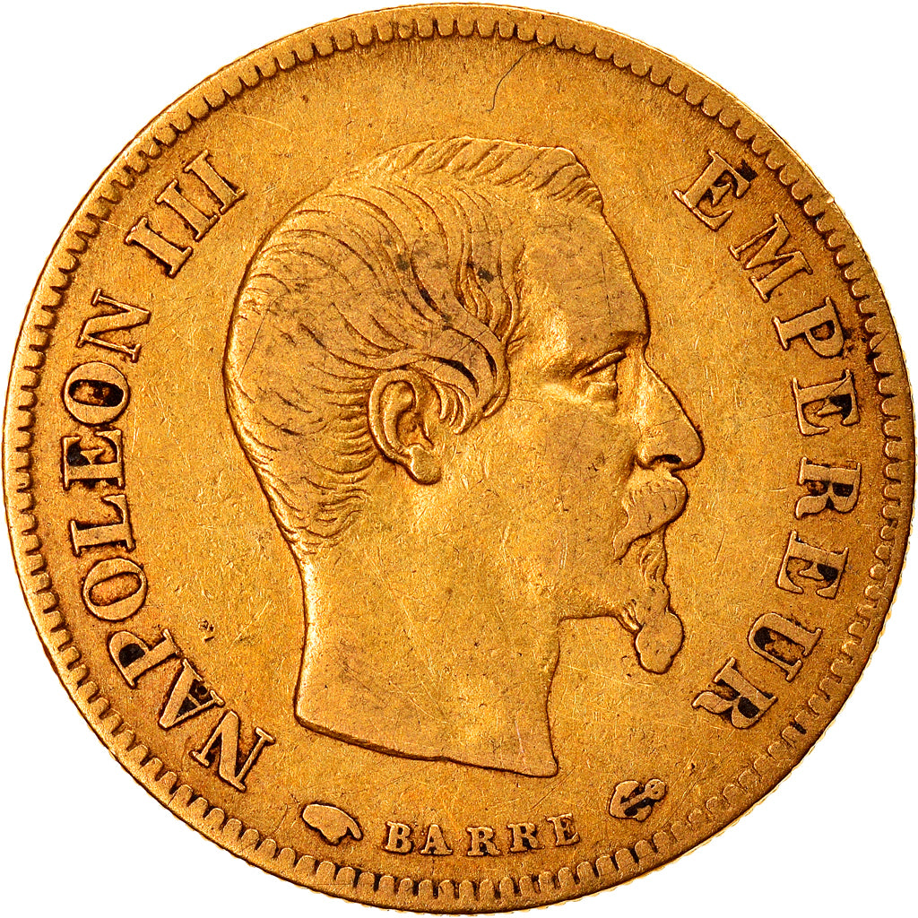 Coin, France, Napoleon III, 10 Francs, 1855, Paris, VF(30-35), Gold, KM:784.3
