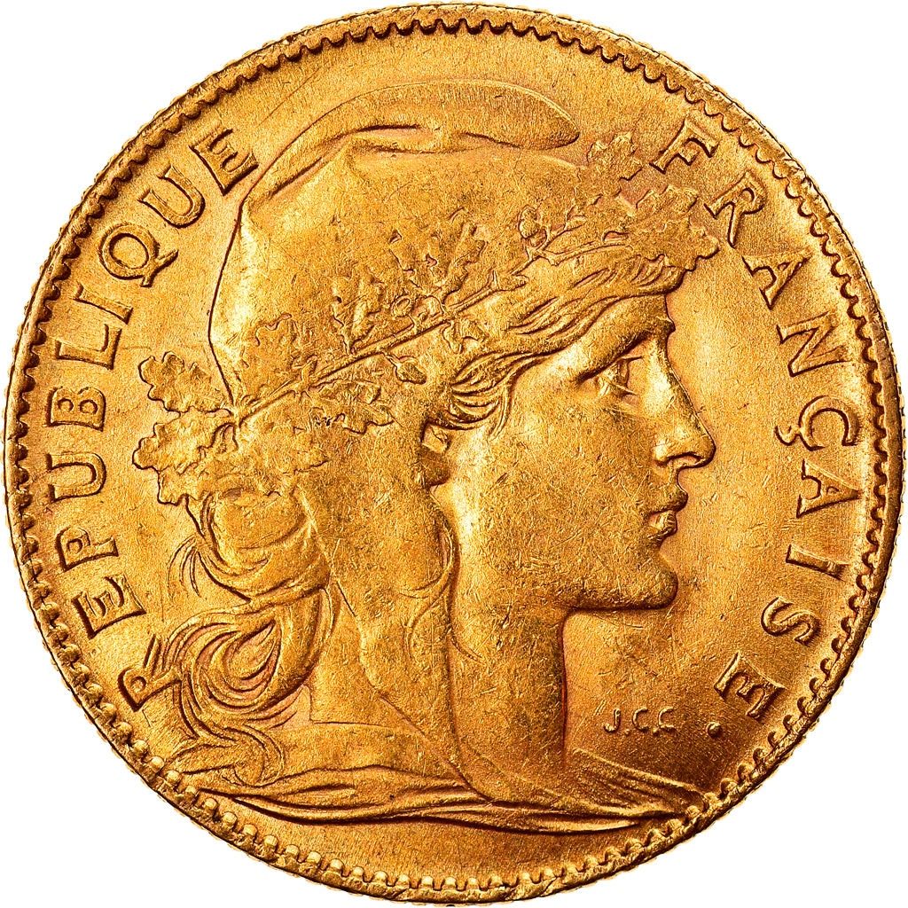 Moneta, Francia, Marianne, 10 Francs, 1907, Paris, BB, Oro, KM:846, Gadoury:1017