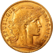 Moneta, Francia, Marianne, 10 Francs, 1907, Paris, BB, Oro, KM:846, Gadoury:1017