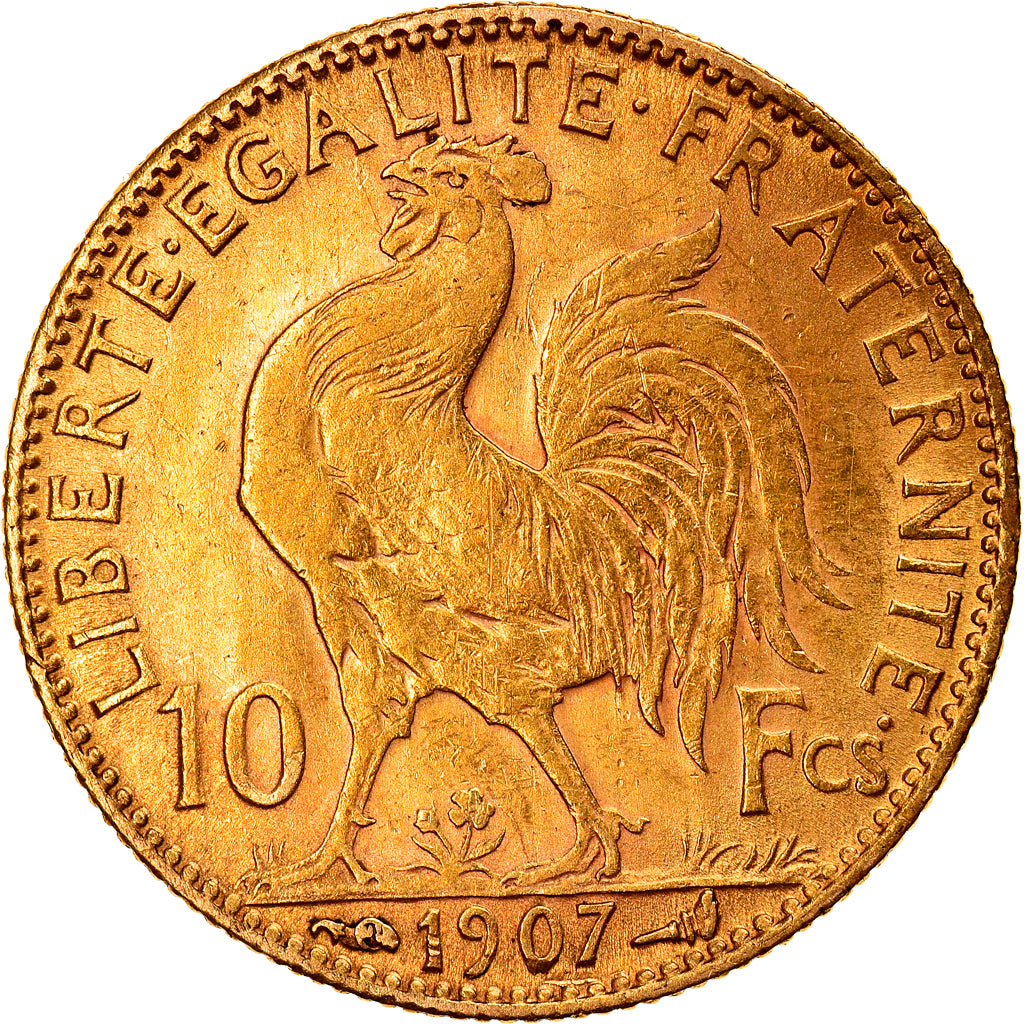 Moneta, Francia, Marianne, 10 Francs, 1907, Paris, BB, Oro, KM:846, Gadoury:1017