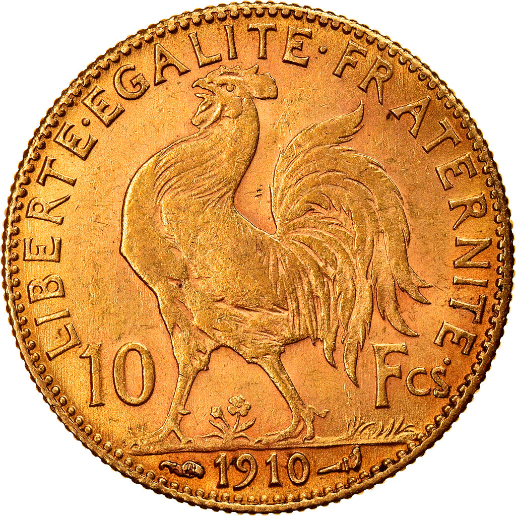Moneta, Francia, Marianne, 10 Francs, 1910, Paris, BB, Oro, KM:846, Gadoury:1017