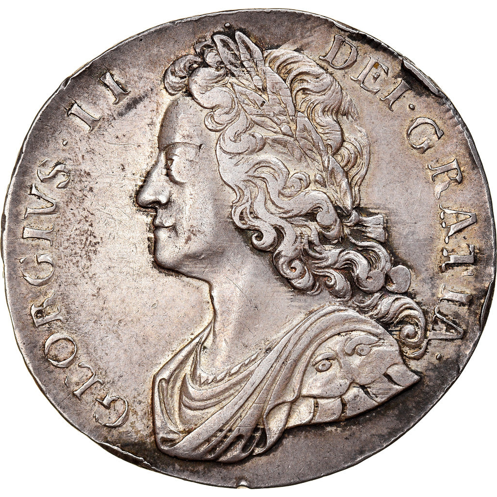 Coin, Great Britain, George II, Crown, 1736, EF(40-45), Silver, KM:575.1