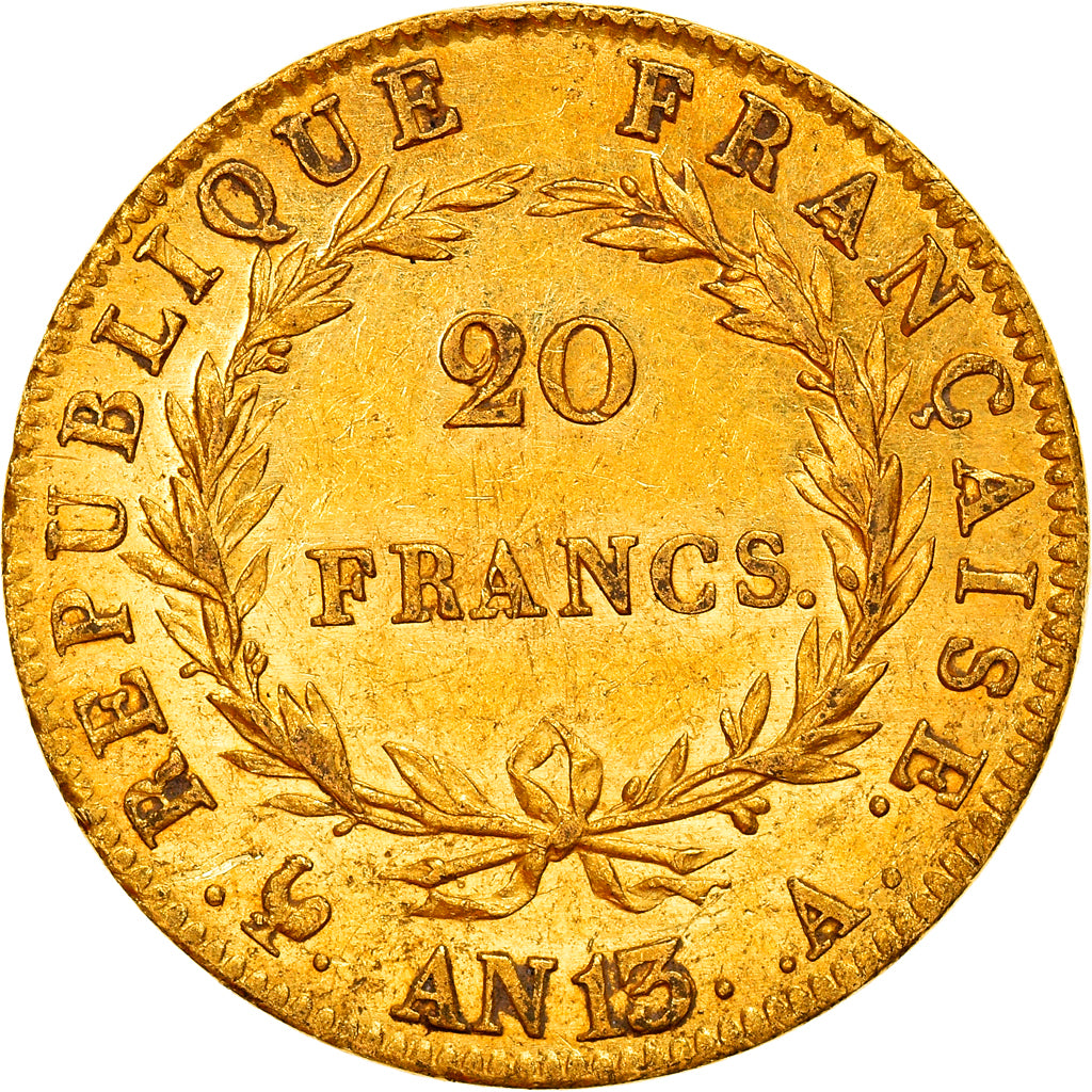 Moneta, Francja, Napoléon I, 20 Francs, AN 13, Paris, AU(55-58), Złoto
