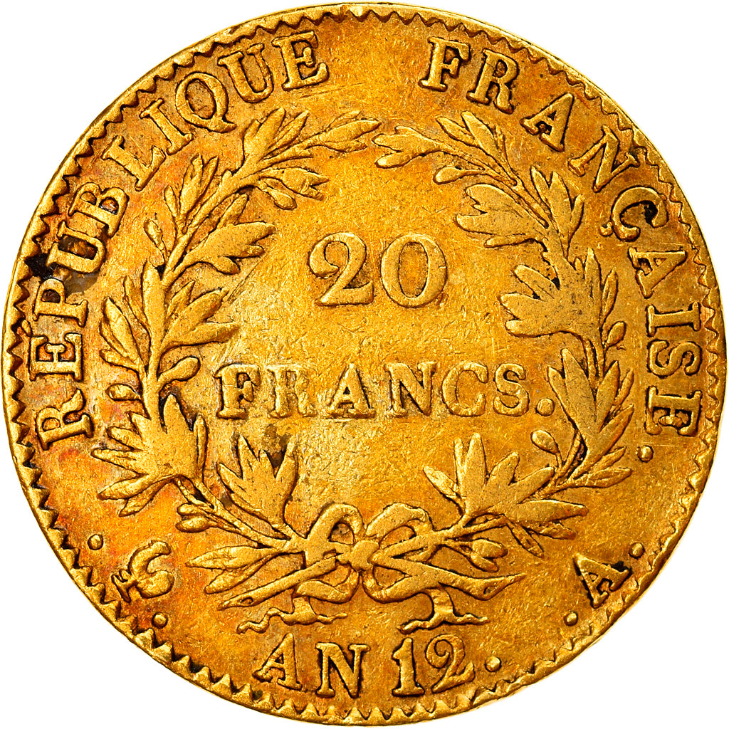 Münze, Frankreich, Napoléon I, 20 Francs, An 12, Paris, S+, Gold, KM:651