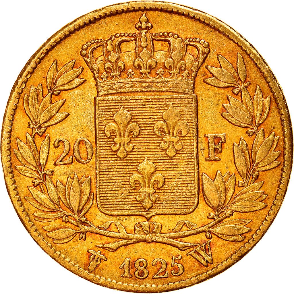 Coin, France, Charles X, 20 Francs, 1825, Lille, AU(50-53), Gold, KM:726.4
