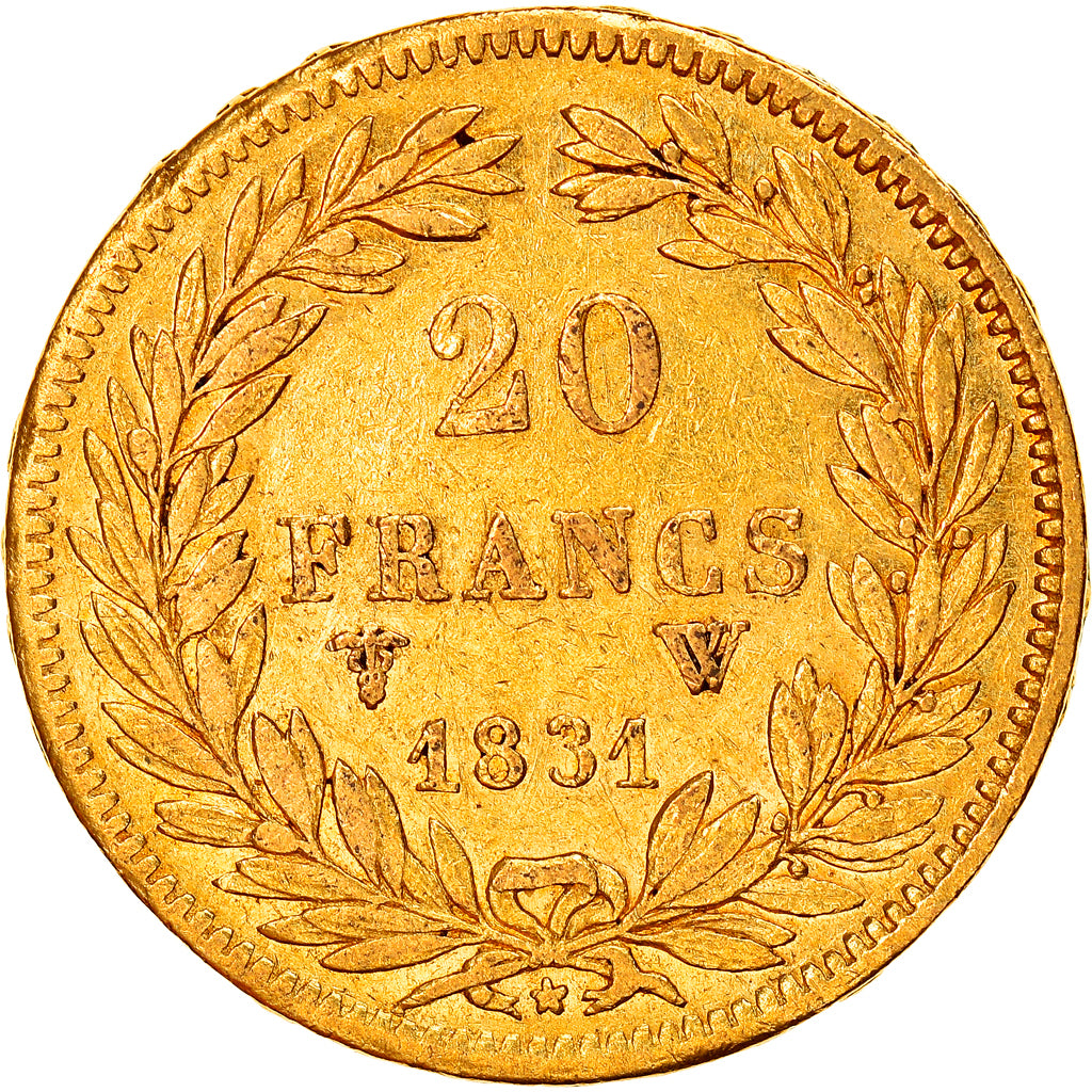 Munten, Frankrijk, Louis-Philippe, 20 Francs, 1831, Lille, ZF, Goud, KM:746.4