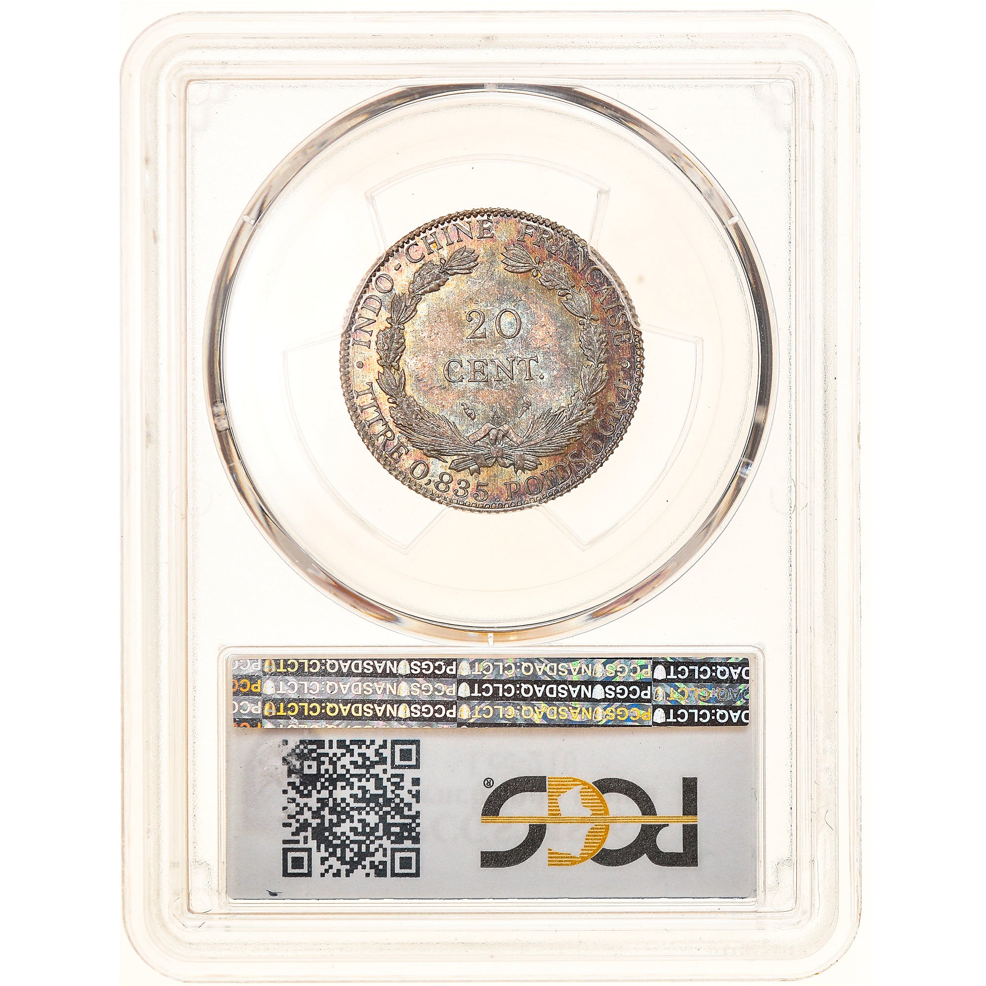 Coin, FRENCH INDO-CHINA, 20 Cents, 1911, Paris, PCGS, MS66, MS(65-70), Silver