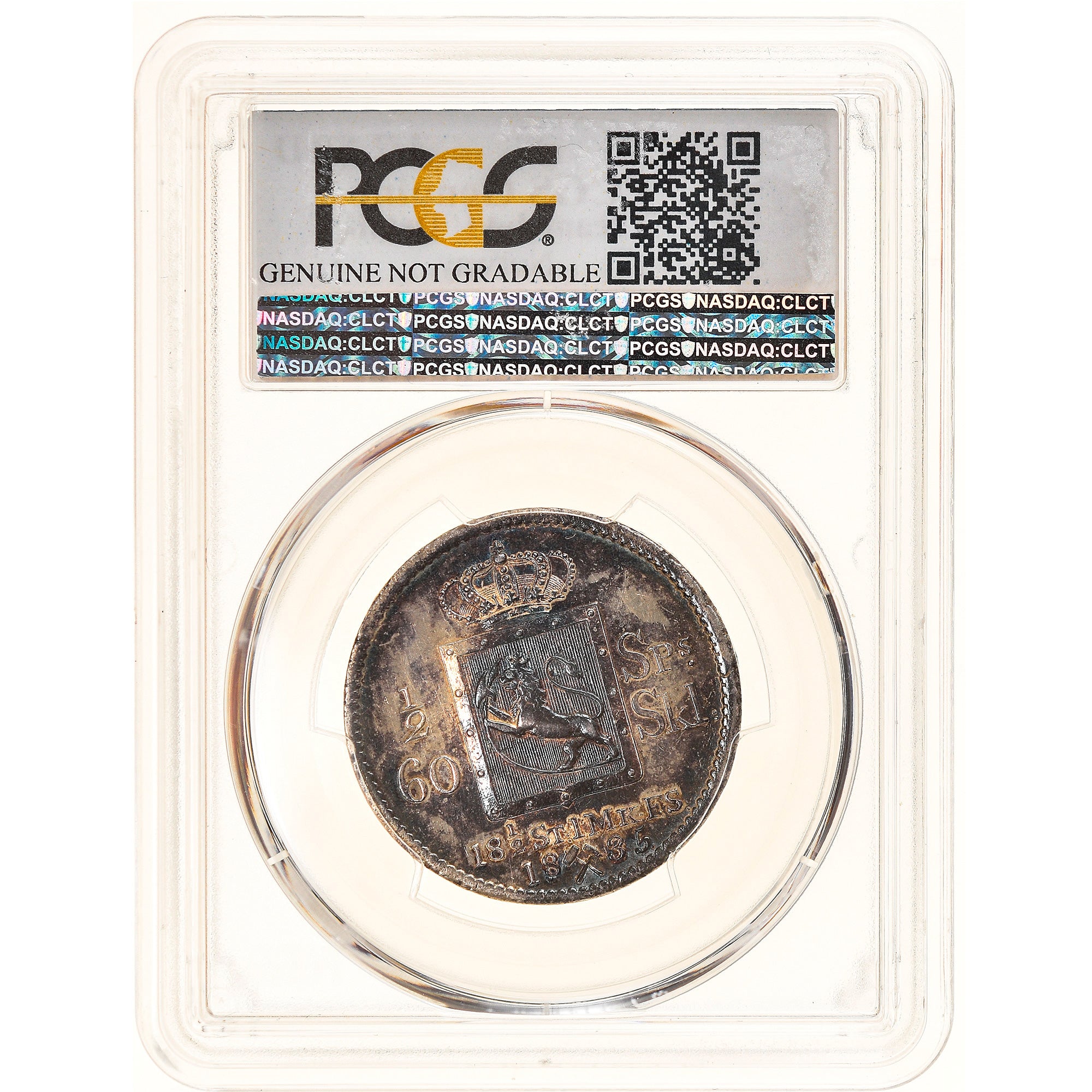 Coin, Norway, Carl XIV, 1/2 Specie Daler, 1835, PCGS, Genuine - Cleaned Au