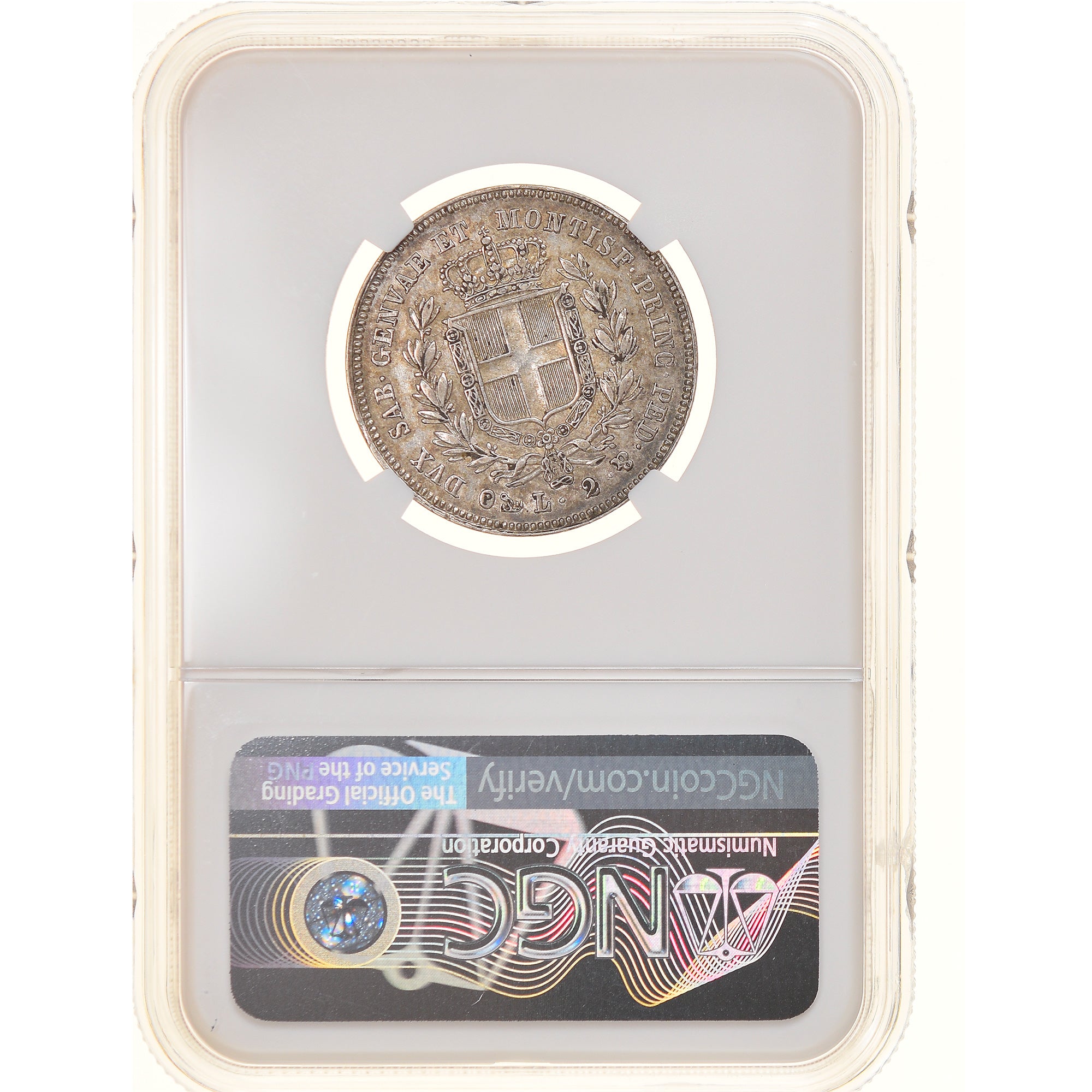 Moneda, Estados italianos, SARDINIA, Carlo Alberto, 2 Lire, 1844, Genoa, NGC