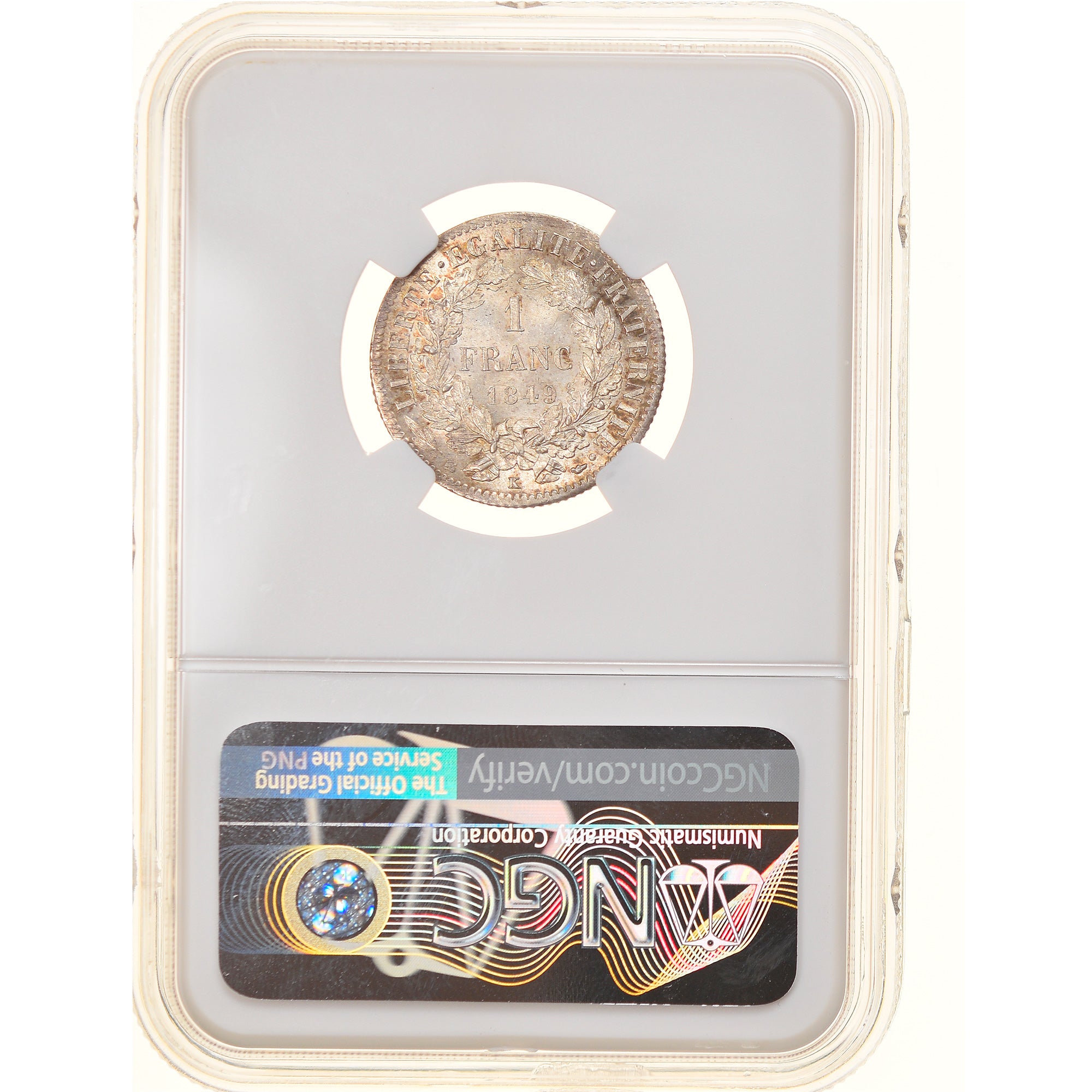 Monnaie, France, Cérès, Franc, 1849, Bordeaux, NGC, MS66, FDC, Argent