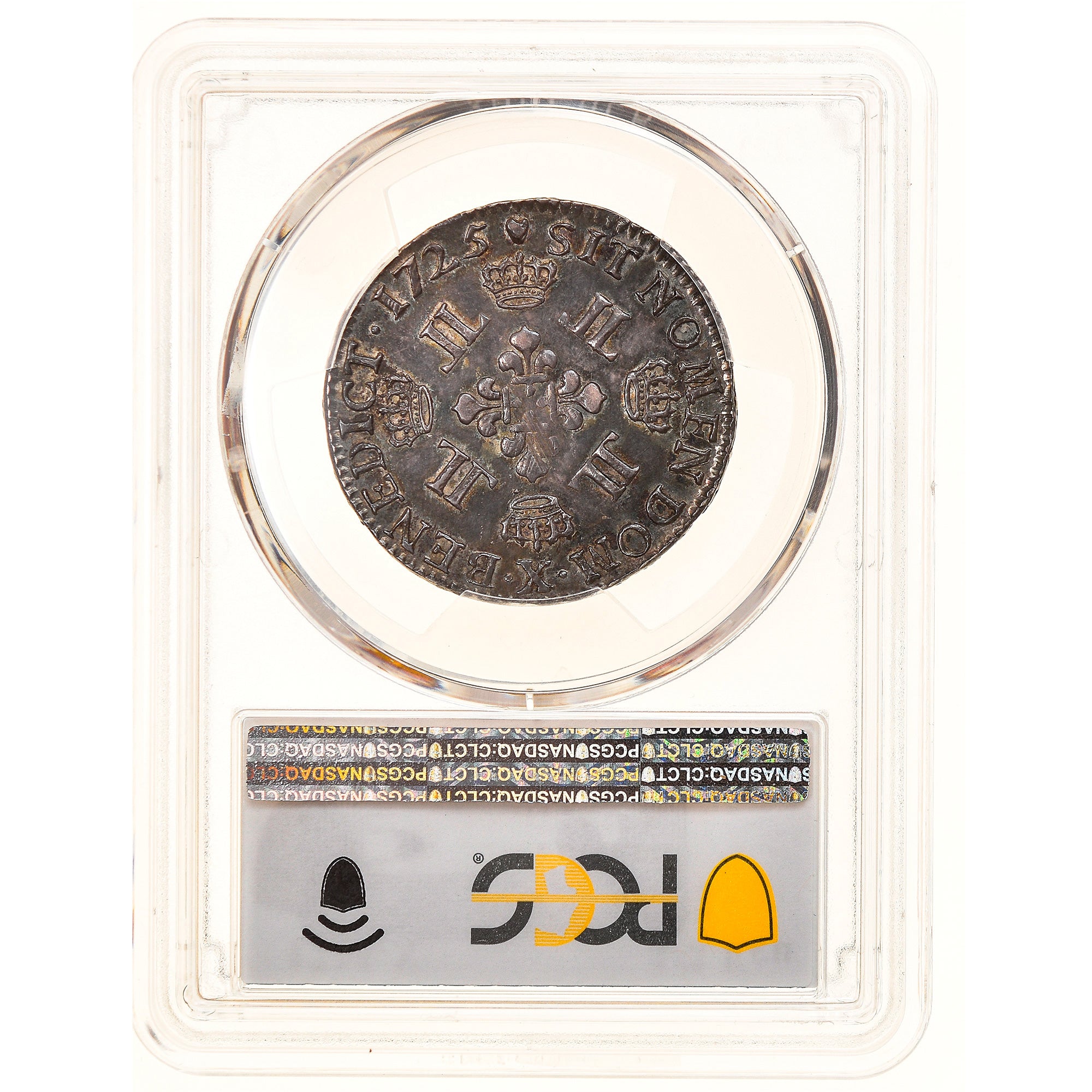 Coin, France, Louis XV, 1/2 Écu aux 8 L, 1/2 ECU, 44 Sols, 1725, Amiens, PCGS