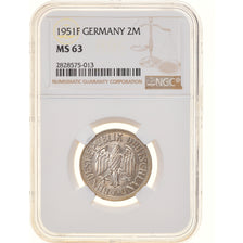 Coin, GERMANY - FEDERAL REPUBLIC, 2 Mark, 1951, Stuttgart, NGC, MS63, MS(63)