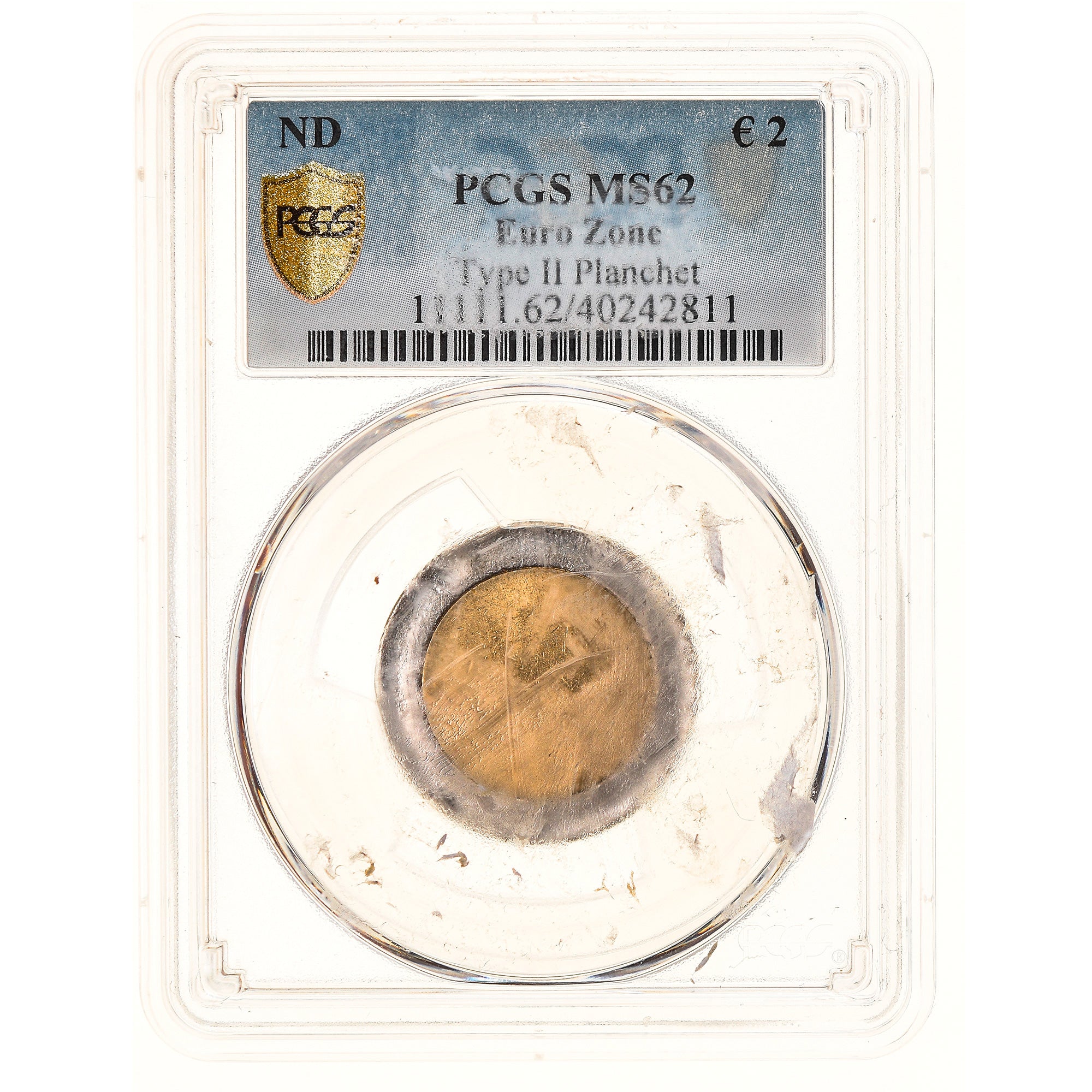 Francia, 2 Euro, Flan vierge, PCGS, MS62, SPL, Rame-nichel