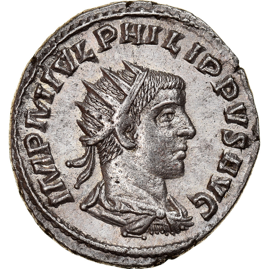 Coin, Philip II, Antoninianus, 247, Antioch, AU(50-53), Billon, RIC:232