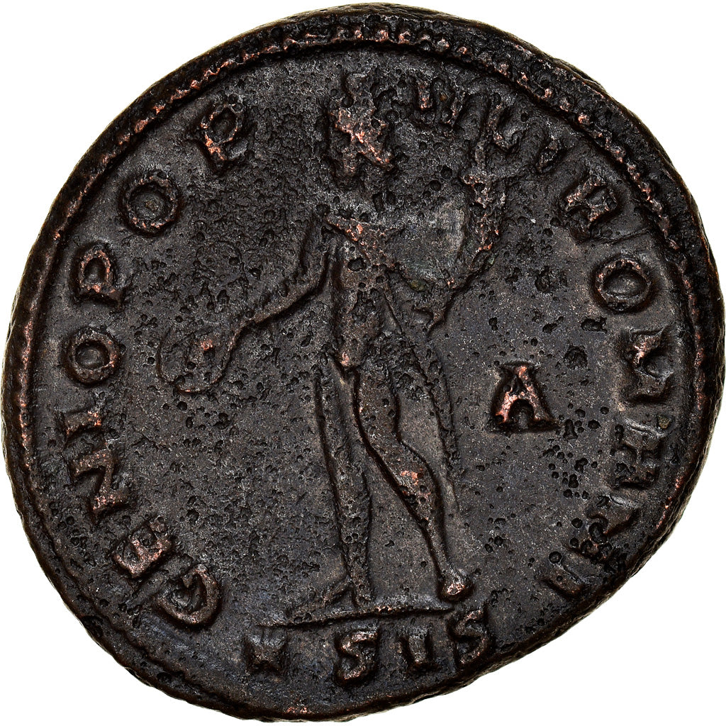 Münze, Galerius, Follis, 305-310, Siscia, SS+, Bronze, RIC:81b var.