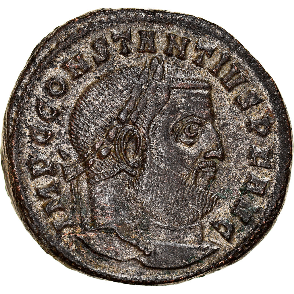 Coin, Constantius I, Follis, 305, Ticinum, EF(40-45), Bronze, RIC:55a
