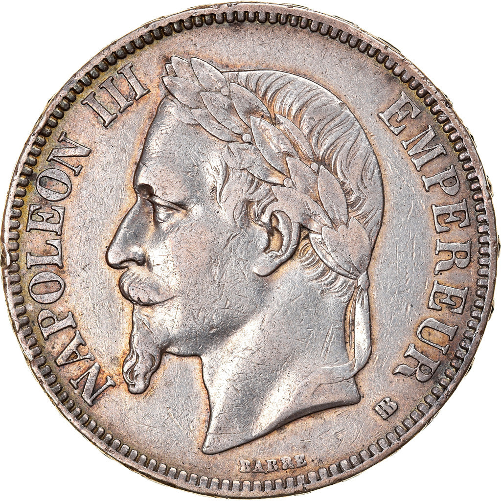 Monnaie, France, Napoléon III, 5 Francs, 1868, Strasbourg, Tranche fautée