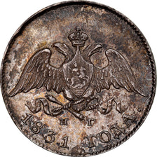 Moeda, Rússia, Nicholas I, 10 Kopeks, Grivennik, 1831, Saint-Petersburg