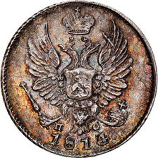 Monnaie, Russie, Alexander I, 5 Kopeks, 1814/3, Saint-Petersburg, SUP+, Argent