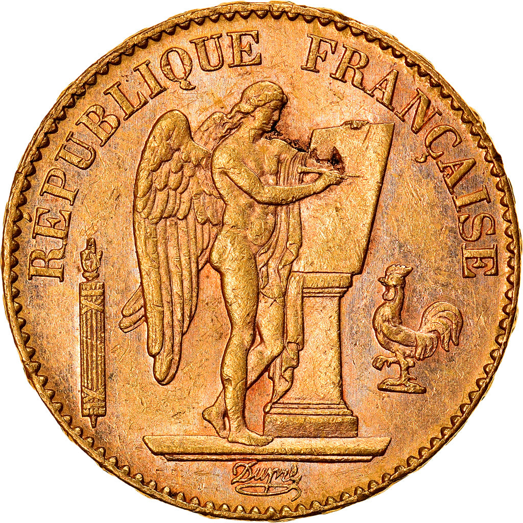 Moeda, França, Génie, 20 Francs, 1889, Paris, AU(55-58), Dourado, KM:825