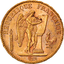 Moeda, França, Génie, 20 Francs, 1889, Paris, AU(55-58), Dourado, KM:825