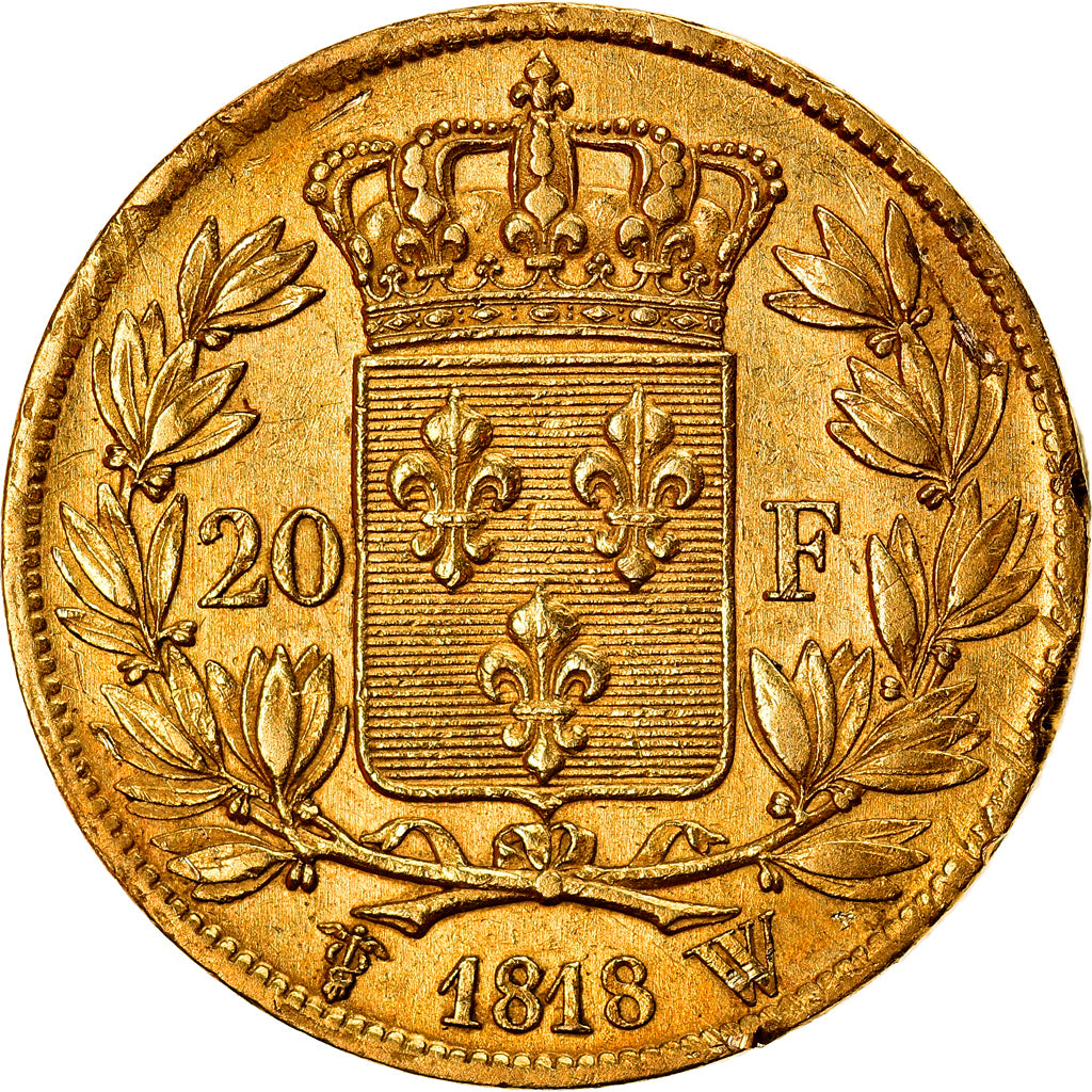 Coin, France, Louis XVIII, Louis XVIII, 20 Francs, 1818, Lille, EF(40-45), Gold