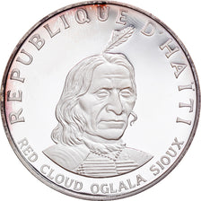 Coin, Haiti, Red Cloud Oglala Sioux, 10 Gourdes, 1971, Proof, MS(65-70), Silver