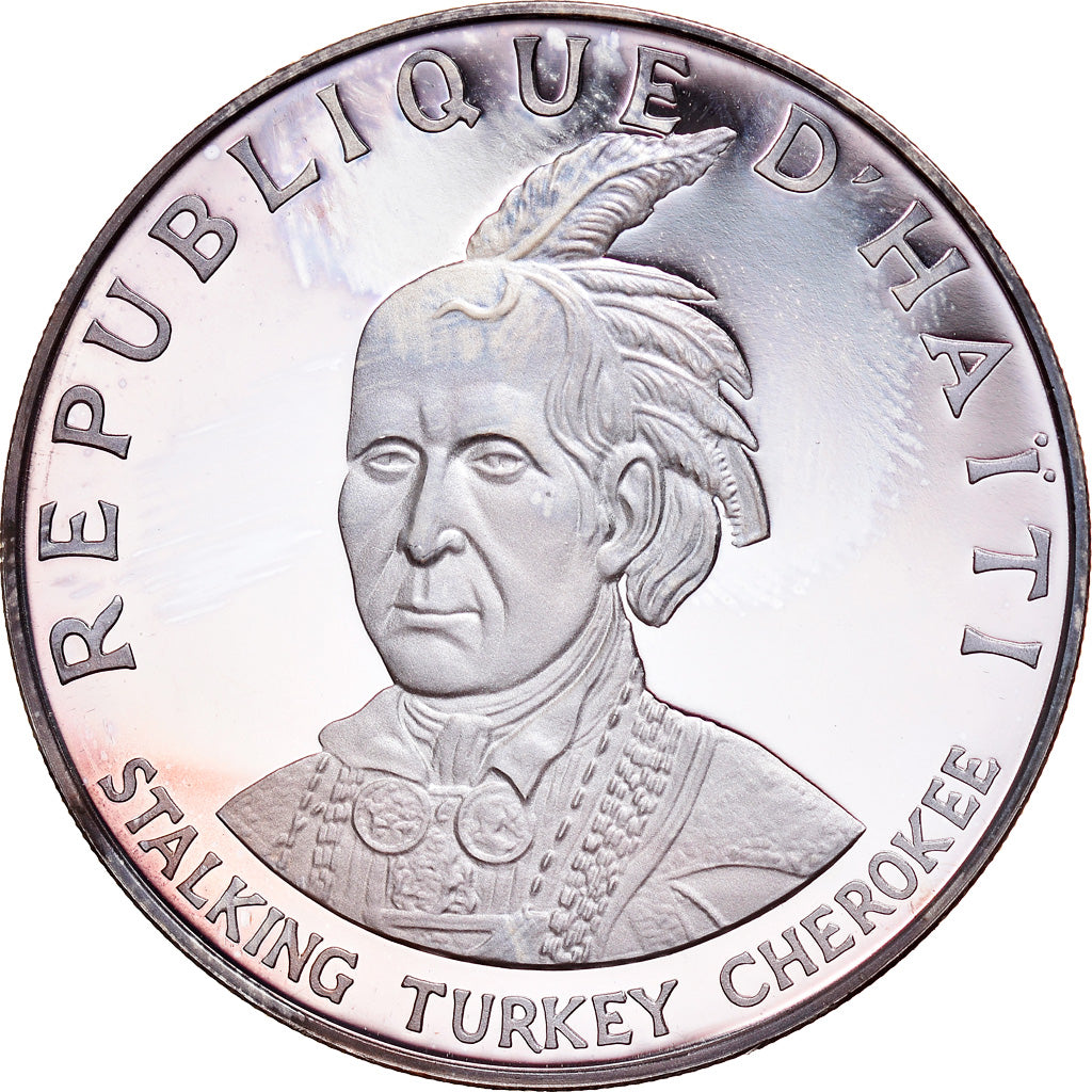 Coin, Haiti, Stalking Turkey Cherokee, 10 Gourdes, 1971, Proof, MS(65-70)