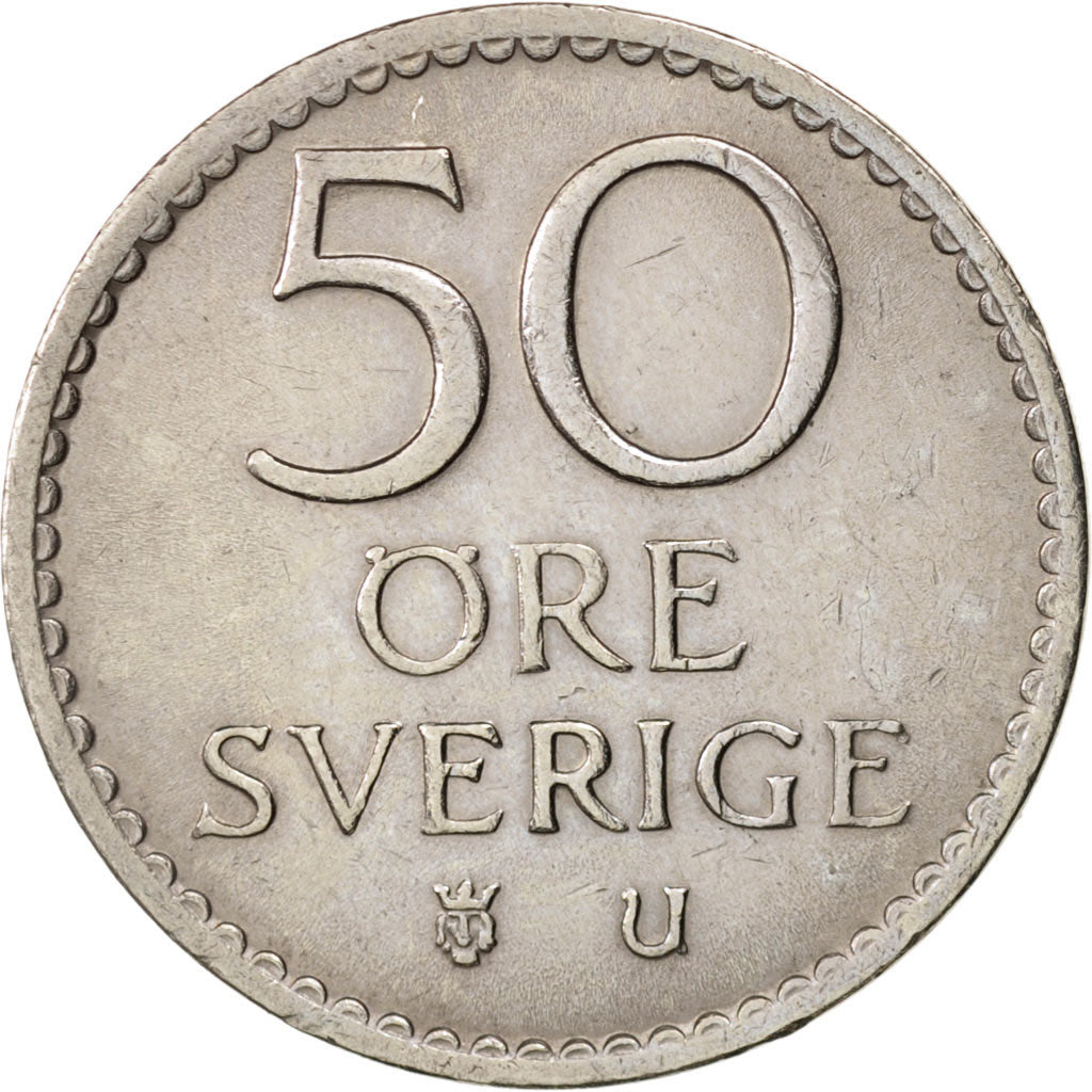 Coin, Sweden, Gustaf VI, 50 Öre, 1970, AU(55-58), Copper-nickel, KM:837